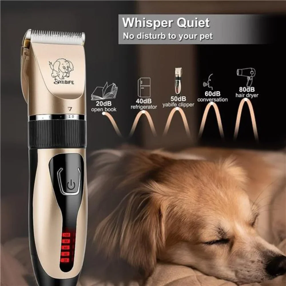 Dog Clippers, USB Rechargeable Cordless Dog Grooming Kit, Yellow